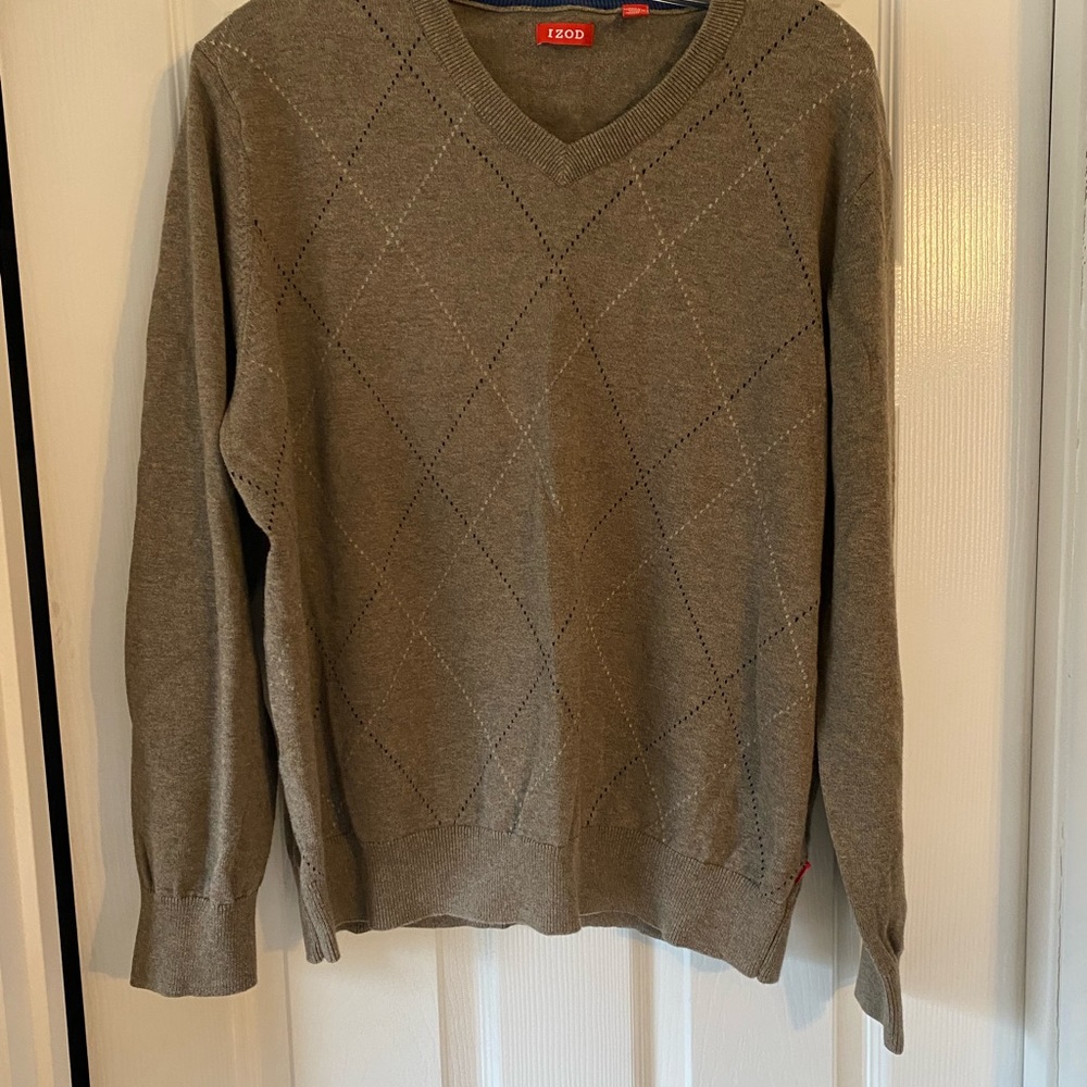 IZOD Men's Argyle Brown Sweater